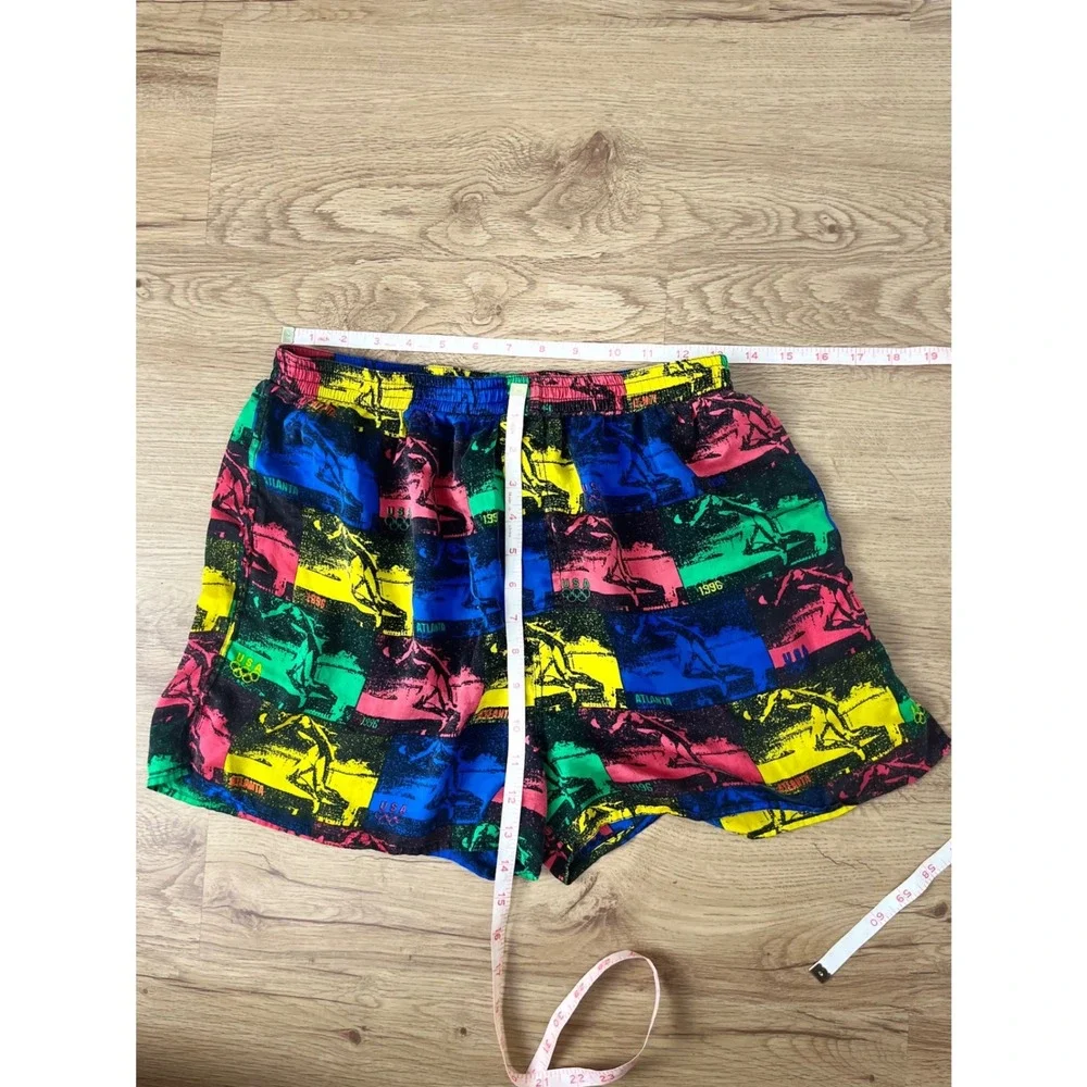 Vintage USA Olympic 90s Silk Shorts Large Atlanta 1996 Graphic silkies